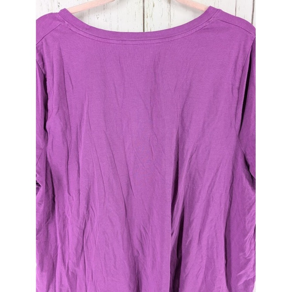 Ava‎ Plus Size 2X Womens Purple Short Sleeve Casual Top - Picture 6 of 8